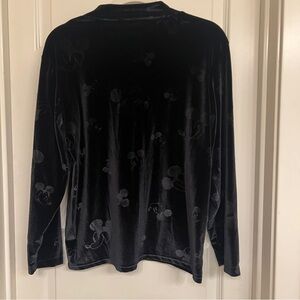 Disney Store Vintage Black Velvet Turtleneck Mickey Design, Women's Size Large